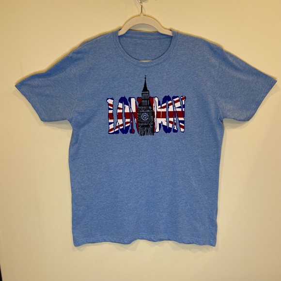 British ‘London’ Graphic Blue T-Shirt - Picture 1 of 4